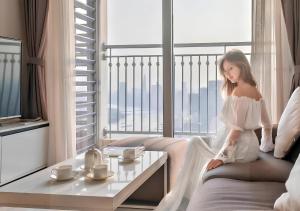 Χώρος καθιστικού στο The Suite Landmark City View