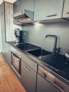 Kuchyň nebo kuchyňský kout v ubytování Zefix - Apartment im Bäderdreieck