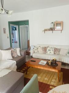 a living room with couches and a coffee table at Cozy Place living in Kozani +49 photos