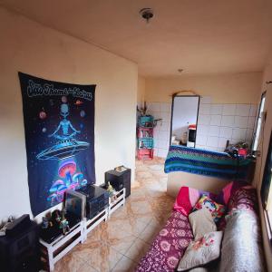Postel nebo postele na pokoji v ubytování Hospedaria Dos Astros