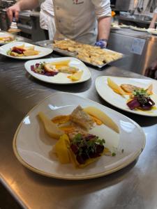 a group of plates of food on a counter at Hotel Restaurant Brinckwirth in Ochtrup +19 photos