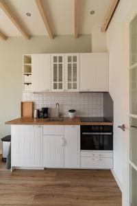 Η κουζίνα ή μικρή κουζίνα στο Maria's hoeve Abcoude huisje 3 dichtbij Amsterdam