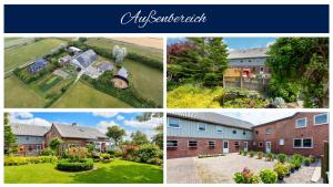 a collage of four pictures of a house at Ferienhof Bruhn "Nr 2" in Midlum