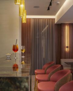 A seating area at Hotel Mozart