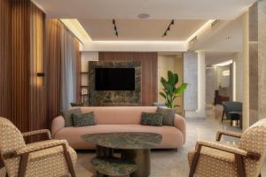A seating area at Hotel Mozart