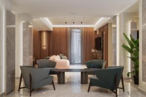 A seating area at Hotel Mozart