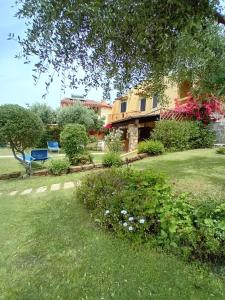 a house with a yard with a lawn sidx sidx sidx at Villa Mediterraneo in Chia