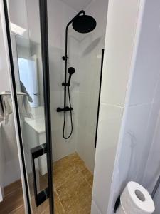 a bathroom with a shower with a toilet at Apartamento 3 habitaciones Valencia in Alboraya +7 photos