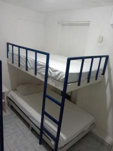 a couple of bunk beds in a room at Rhinos House in Cozumel