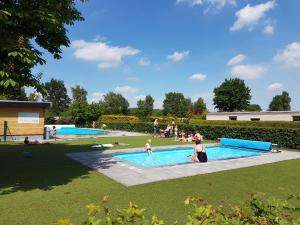 a group of people playing in a swimming pool at De Strandhoed Drenthe - Bos & Meer in Gasselte
