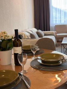 Posezení v ubytování Luxuse Ferienwohnung Flüe 11