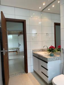 Koupelna v ubytování Refúgio Santo Hilário