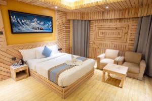 Uma área de estar em Trekkers Inn Boutique Hotel Pokhara