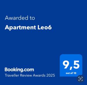 Certifikát, hodnocení, plakát nebo jiný dokument vystavený v ubytování Apartment Leo6