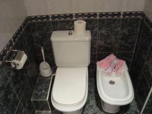 a bathroom with a toilet and a bidet at Hotel San Antonio in Avila +32 photos