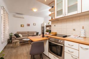 Kuchyň nebo kuchyňský kout v ubytování Apartment Family Tokic