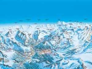 a map of a snow covered mountain range at Apartment Haus Quelle-2 by Interhome in Saas-Grund +11 photos