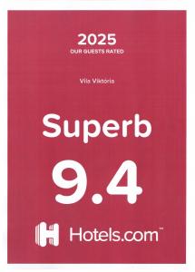 Certifikát, hodnocení, plakát nebo jiný dokument vystavený v ubytování Vila Viktória