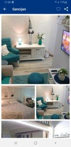 een collage van vier foto's van een woonkamer bij Lux centar kopaonik in Kopaonik