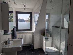 Koupelna v ubytování Ferienwohnung Stollburgblick