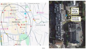 a map of a city and a map of a street at Bel appartement avec place de parking privative in Aix-les-Bains