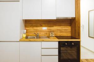 Kuchyň nebo kuchyňský kout v ubytování Apartman Sidro