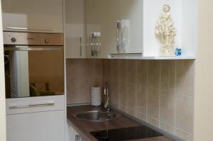a kitchen with a sink and a counter top at Apartment Katarina in Banja Koviljača +35 photos