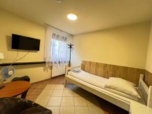 Televízia a/alebo spoločenská miestnosť v ubytovaní ETNA - Hostel -Noclegi Rzeszów 24 Pokoje