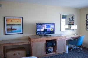 Hampton Inn & Suites Big Rapids, Mi的电视和/或娱乐中心