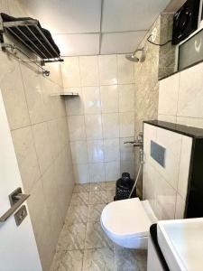 un piccolo bagno con un water e un lavandino di Pelican 2BHK Modern AC Flat on Baner Road Pune a Pune