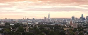 a view of a large city with a tall building at Beresford Road London Rooms in London