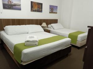 Postel nebo postele na pokoji v ubytování Hotel del Parque Confort LaCeja