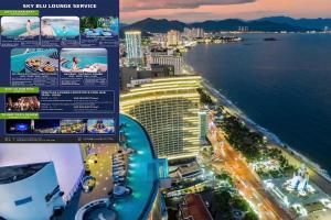 芽庄Panorama Beach Pearl Nha Trang Residences的照片的拼合物,酒店和海洋的照片