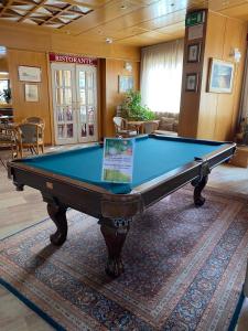 a pool table on a rug in a room at Hotel Sila in Camigliatello Silano