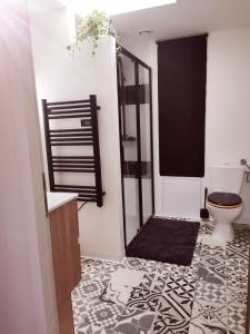 a bathroom with a toilet and a sink at L Escale Esnandaise in Esnandes +27 photos