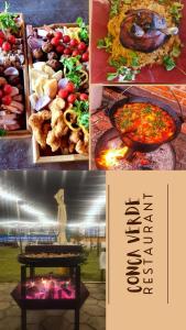 a collage of pictures with different food items at Conca Verde Râșnov in Râşnov