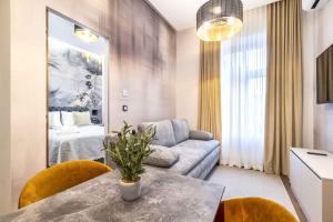 En eller flere senge i et værelse på ZAGABRIA Boutique Studio Apartments, 2nd floor, no elevator