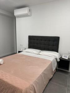 a bedroom with a large bed with a black headboard at Alojamiento,Hospedaje centrico en valencia in Valencia