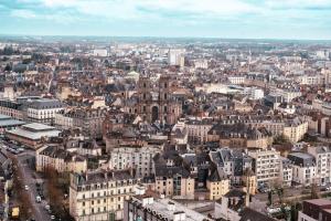 an aerial view of a city with buildings at Vue imprenable - Garage privé in Rennes