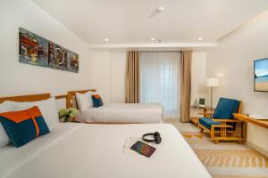 Ocean Bliss Hotel - Free Sauna客房内的一张或多张床位