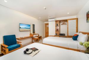 Ocean Bliss Hotel - Free Sauna客房内的一张或多张床位