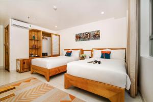 Ocean Bliss Hotel - Free Sauna客房内的一张或多张床位
