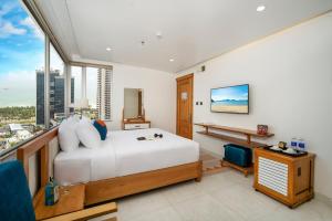 Ocean Bliss Hotel - Free Sauna客房内的一张或多张床位