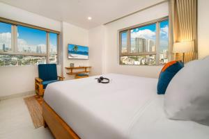Ocean Bliss Hotel - Free Sauna客房内的一张或多张床位