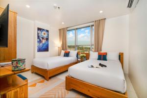 Ocean Bliss Hotel - Free Sauna客房内的一张或多张床位