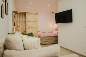 Μια τηλεόραση ή/και κέντρο ψυχαγωγίας στο Stylish town centre apartment MariRoza