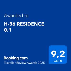 Πιστοποιητικό, βραβείο, πινακίδα ή έγγραφο που προβάλλεται στο H-36 RESIDENCE 0.1