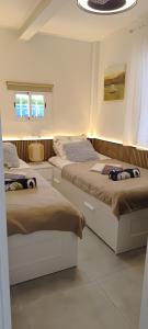 a bedroom with two beds and a window at Apartamento Playa Bonita in Torrevieja +44 photos