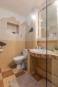 un baño con inodoro y lavabo en Apartament PIETRASÓWKA, en Jurgów 17 fotos más