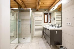 a bathroom with a shower and a sink at Gîte "Rempart Sud" à Ribeauville in Ribeauvillé +32 photos